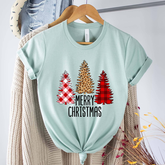 Merry Christmas Shirt, Christmas Trees, Unisex Graphic Tee